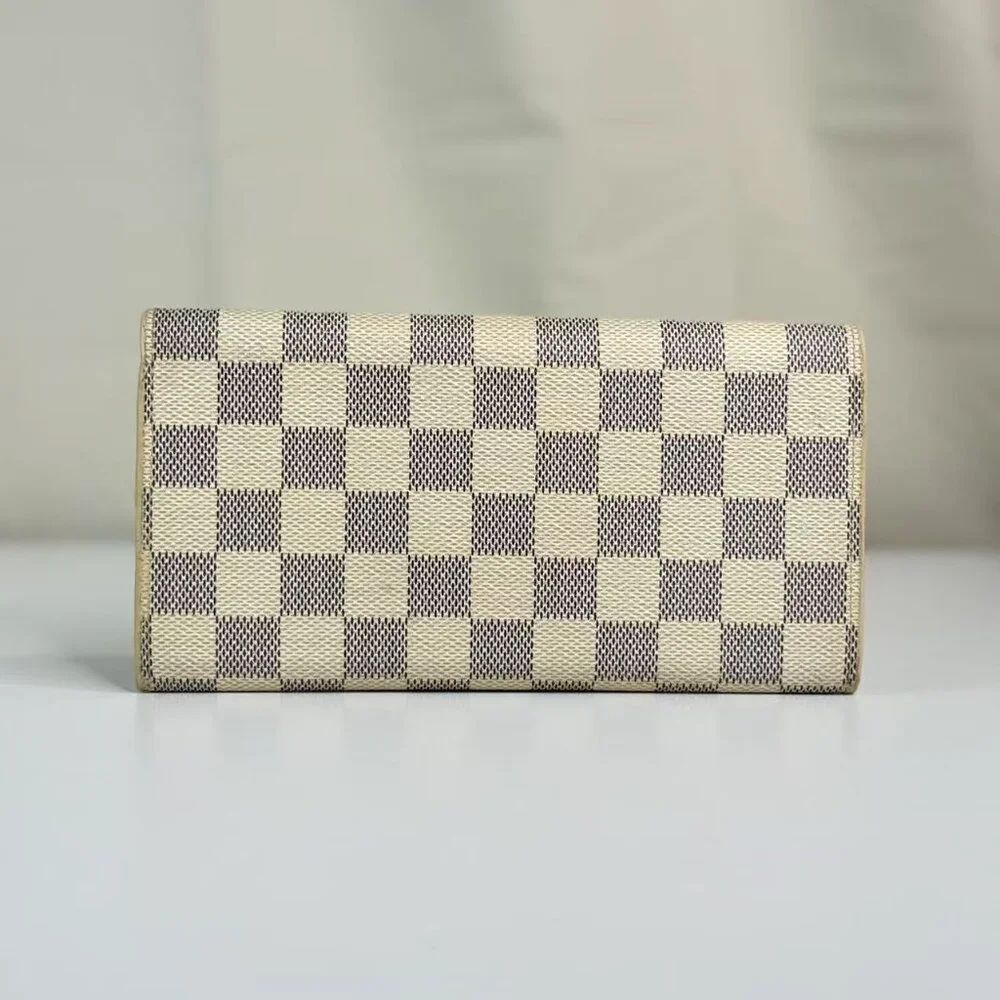 Louis Vuitton Emilie Wallet Damier Azur with Pink Interior